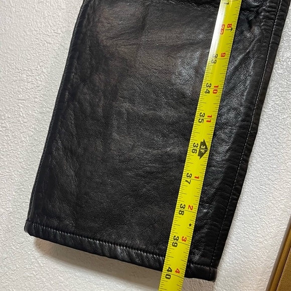 AGOLDE‼️💯Leather Sleek Black Straight Leg Jeans - Picture 8 of 13